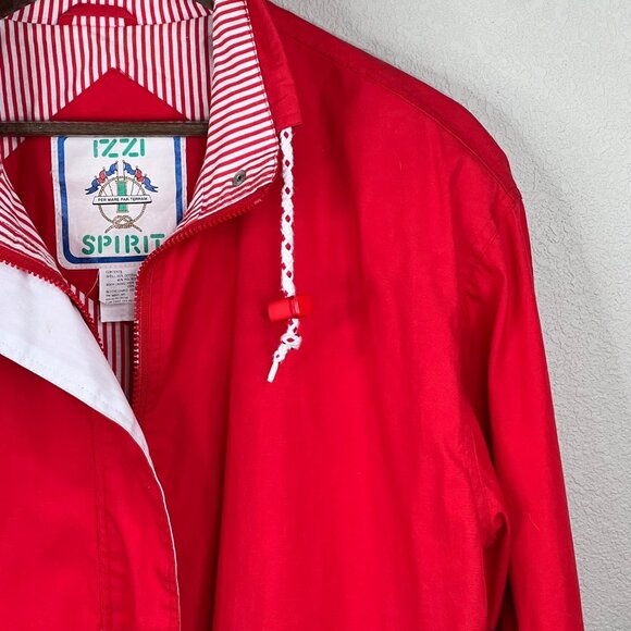 Izzi Spirit Red & White Jacket Vintage Preppy Nautical - Picture 10 of 16
